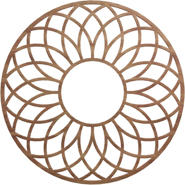 Ekena Millwork Cannes Wood Fretwork Pierced Ceiling Medallion, Walnut, 28"OD x 9 5/8"ID x 1/4"T CMWP28X28X0250CNWA - main